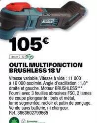 Erbauer - Outil Multifonction Brushless 18 V offre à 105€ sur Brico Dépôt