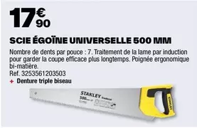 Stanley - Scie Égoïne Universelle 500 Mm offre à 17,9€ sur Brico Dépôt