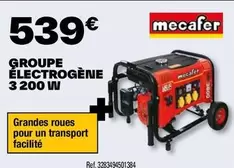 Mecafer - Groupe Électrogène 3 200 W offre à 539€ sur Brico Dépôt