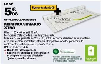 Isover - Membrane Vario Xtra offre à 5,08€ sur Brico Dépôt