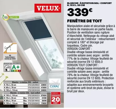 Velux - Fenêtre De Toit offre à 339€ sur Brico Dépôt