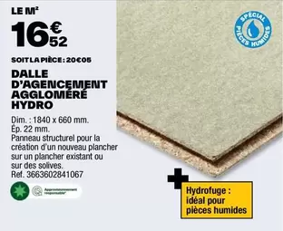 Dalle D'agencenient Aggloméré Hydro offre à 16,52€ sur Brico Dépôt