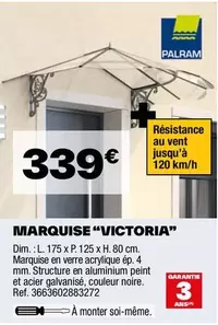 Palram - Marquise "Victoria" offre à 339€ sur Brico Dépôt