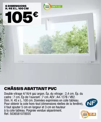 NF - Chassis Abattant Pvc offre à 105€ sur Brico Dépôt