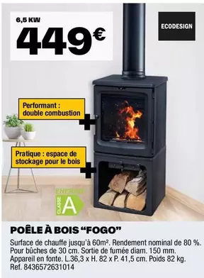 Ecodesign - Poêle À Bois "Fogo" offre à 449€ sur Brico Dépôt