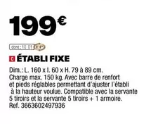 Magnusson - Etabli Fixe offre à 199€ sur Brico Dépôt