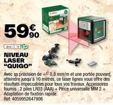 Bosch - Niveau Laser Quigo offre à 59,9€ sur Brico Dépôt