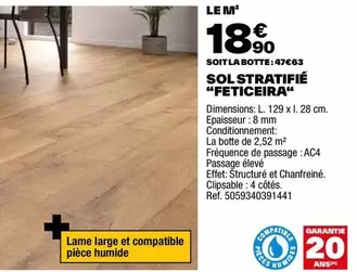 Sol Stratifié "Feticeira" offre à 18,9€ sur Brico Dépôt