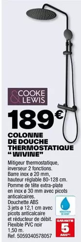 Cooke & Lewis - Colonne De Douche Thermostatique "Wivine" offre à 189€ sur Brico Dépôt