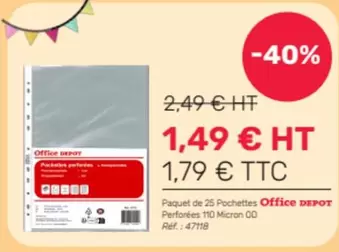 Office offre à 1,49€ sur Office Depot