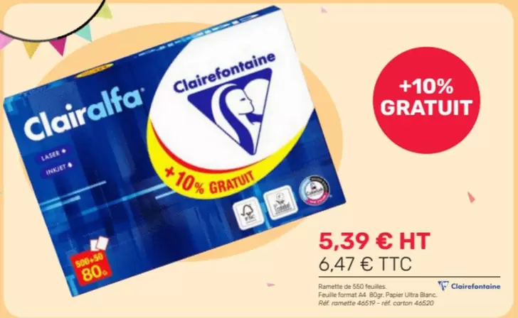 Clairefontaine - Clarfex offre à 5,39€ sur Office Depot