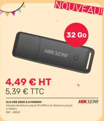 Cle Usb 3260 2.0 offre à 4,49€ sur Office Depot