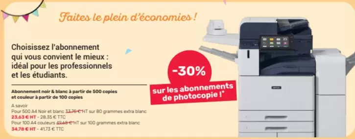 Sur Les Abonnéments De Photocopie offre sur Office Depot