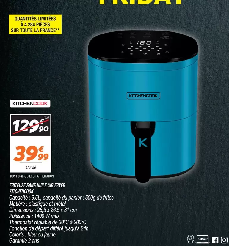 Kitchencook - Friteuse offre sur Netto