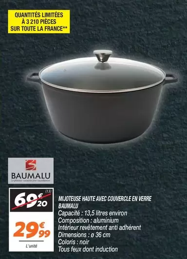 Baumalu - Mouteuse Haute Avec Couvercle En Verre offre à 29,99€ sur Netto