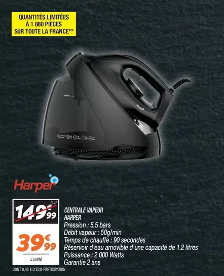 Harper - CENTRALLE VAPEUR offre à 39,99€ sur Netto