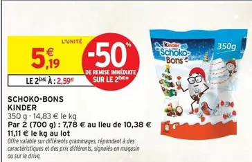 Kinder - Schoko-bons offre à 5,19€ sur Intermarché Express