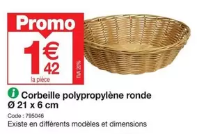 Promo - Corbeille Polypropylène Ronde offre à 1,42€ sur Promocash