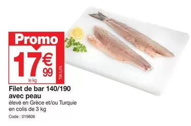 Promo - Filet De Bar 140/190 Avec Peau offre à 17,99€ sur Promocash