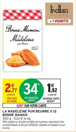 Bonne maman - La Madeleine Pur Beurre X 12 offre à 2,77€ sur Intermarché Contact