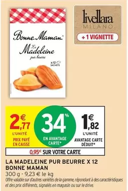 Bonne maman - La Madeleine Pur Beurre X 12 offre à 2,77€ sur Intermarché Contact