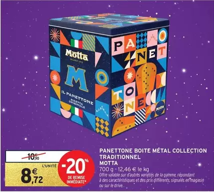 Motta - Panettone Boite Métal Collection Traditionnel offre à 8,72€ sur Intermarché Contact