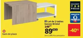 Lot De 2 Tables Basses Bristol offre à 89,99€ sur Conforama