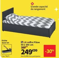 Lit Coffre Pilow offre à 249,99€ sur Conforama