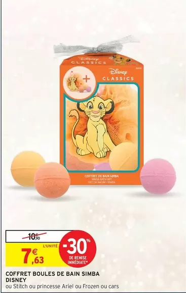 Disney - Coffret Boules De Bain Simba offre à 7,63€ sur Intermarché