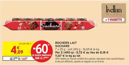 Suchard - Rochers Lait offre à 4,09€ sur Intermarché