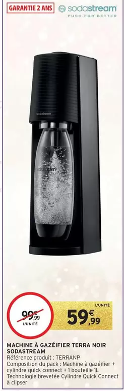 Sodastream - Machine À Gazefer Terra Noir offre à 59,99€ sur Intermarché