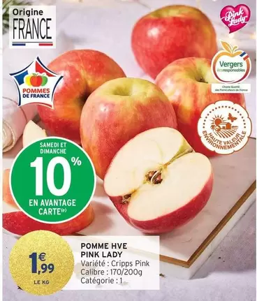 Pomme Hve Pink Lady offre à 1,99€ sur Intermarché