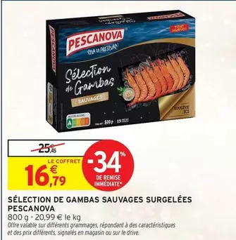 Pescanova - Sélection De Gambas Sauvages Surgelées offre à 16,79€ sur Intermarché