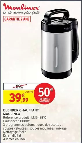 Moulinex - Blender Chauffant offre à 39,99€ sur Intermarché