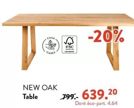 New Oak Table offre à 639,2€ sur Casa