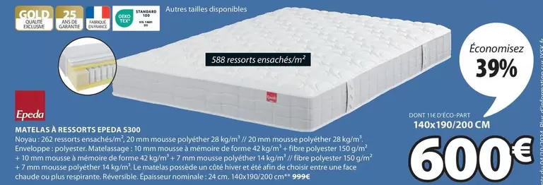 Tex - Martelas A Ressots Speda 250g offre à 600€ sur JYSK