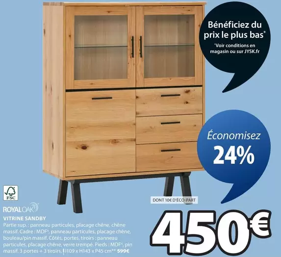 Vitrine Sandby offre à 450€ sur JYSK