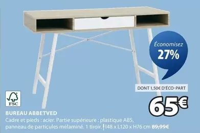 Bureau Abbetved offre à 65€ sur JYSK