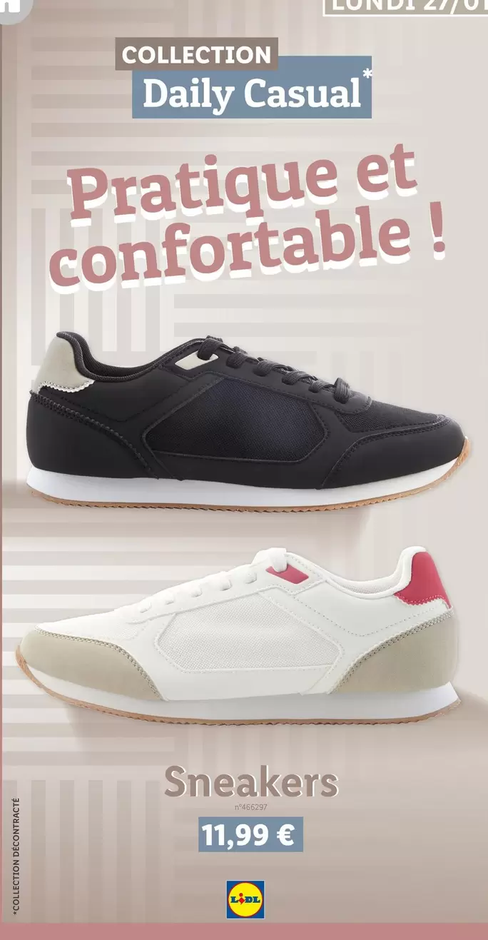 Lidl - Sneakers offre à 11,99€ sur Lidl