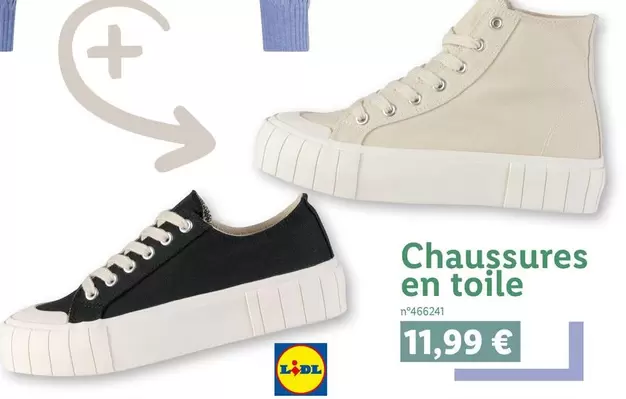 Lidl - Chaussures En Toile offre à 11,99€ sur Lidl