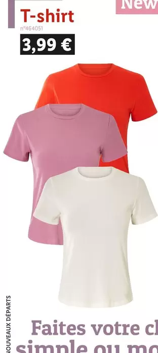 T-shirt offre à 3,99€ sur Lidl