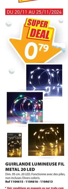 Dim - Guirlande Lumineuse Fil Metal offre à 0,79€ sur Trafic