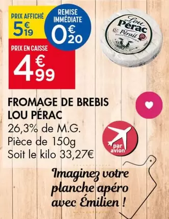 Lou Pérac - Fromage De Brebis offre à 4,99€ sur Leader Price