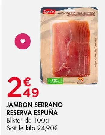 Espuña - Jambon Serrano Reserva offre à 2,49€ sur Leader Price