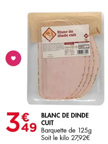 Blanc De Dinde Cuit offre à 3,49€ sur Leader Price