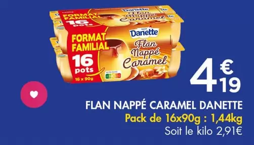 Danette - Flan Nappé offre à 4,19€ sur Leader Price