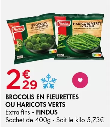 Findus - Brocolis En Fleurettes Ou Haricots Verts offre à 2,29€ sur Leader Price