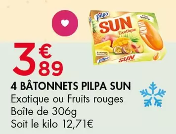 Pilpa - 4 Bâtonnets  Sun offre à 3,89€ sur Leader Price