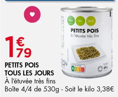 TOUS - Petits Pois Tous Les Jours offre à 1,79€ sur Leader Price