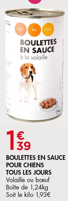 TOUS - Boulettes En Sauce Pour Chiens offre à 1,39€ sur Leader Price